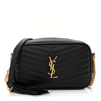 Saint Laurent Grain De Poudre Matelasse Monogram Mini Lou Camera Bag Black 1 of 9