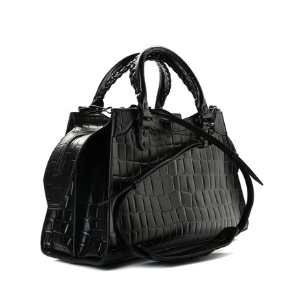 Balenciaga Semi Shiny Calfskin Crocodile Embossed Neo Classic Black Hardware S City Black 4 of 10