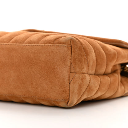 Saint Laurent Suede Calfskin Y Quilted Monogram Small Loulou Chain Satchel Cinnamon 10 of 17