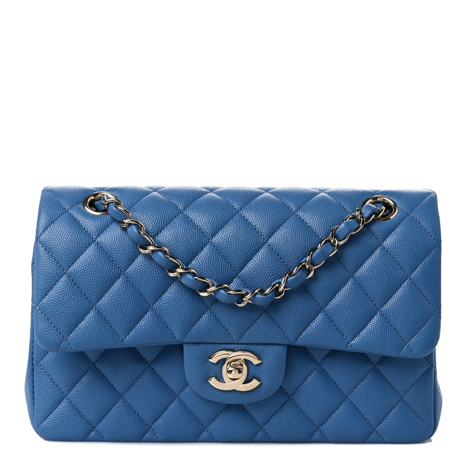 Chanel Caviar Quilted Small Double Flap Blue 1 of 9