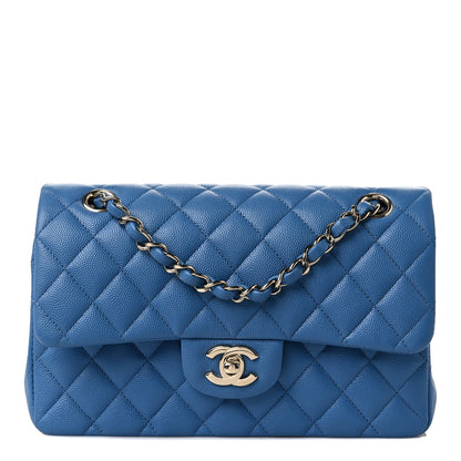 Chanel Caviar Quilted Small Double Flap Blue 1 of 9