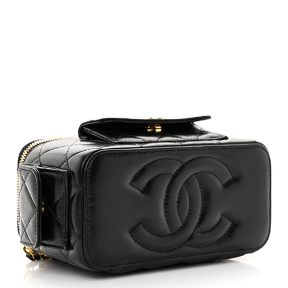 Chanel Lambskin Quilted Polly Pocket East West Top Vanity With Chain Black 4 of 11