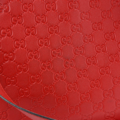 Gucci Guccissima Medium Flat Messenger Bag Red 10 of 10