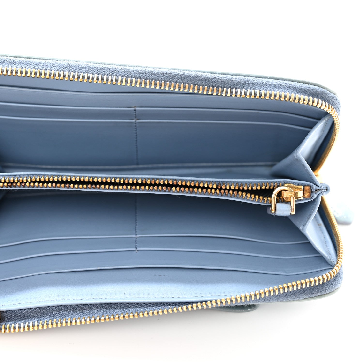 Prada Saffiano Vernice Fiocco Bow Zip Around Wallet Fiordaliso 5 of 18