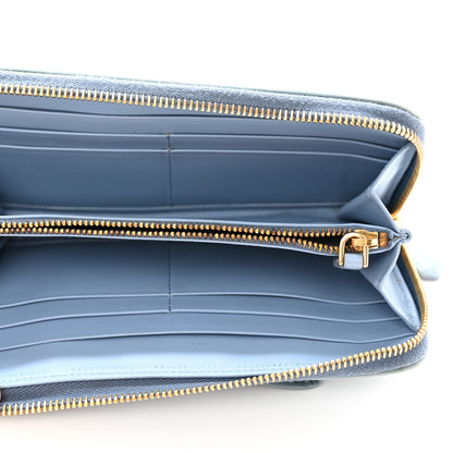 Prada Saffiano Vernice Fiocco Bow Zip Around Wallet Fiordaliso 5 of 18