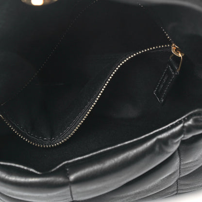 Saint Laurent Lambskin Quilted Small Loulou Puffer Monogram Chain Satchel Black 5 of 9