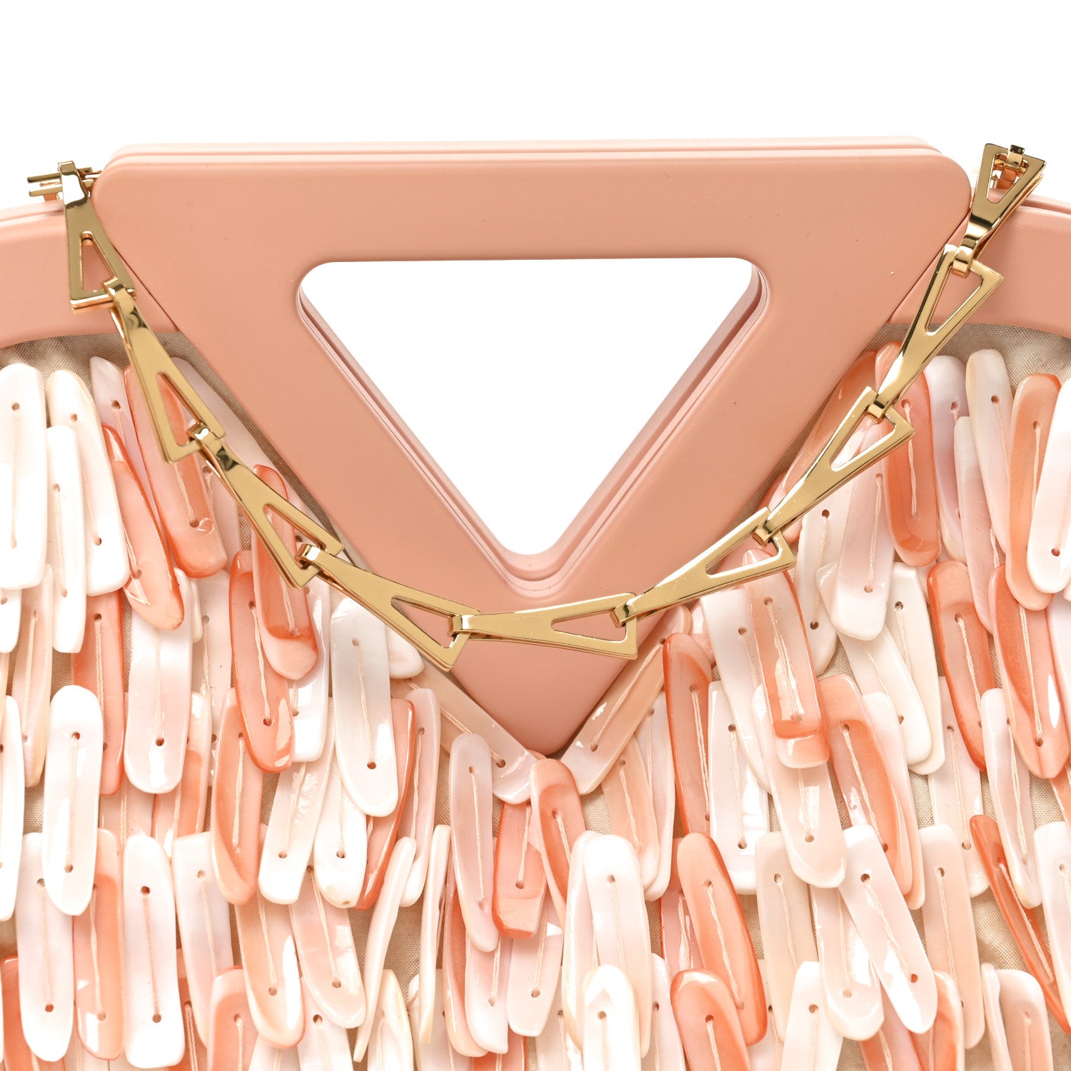 Bottega Veneta Seashell Embellished The Point Triangle Bag Peachy White 9 of 11