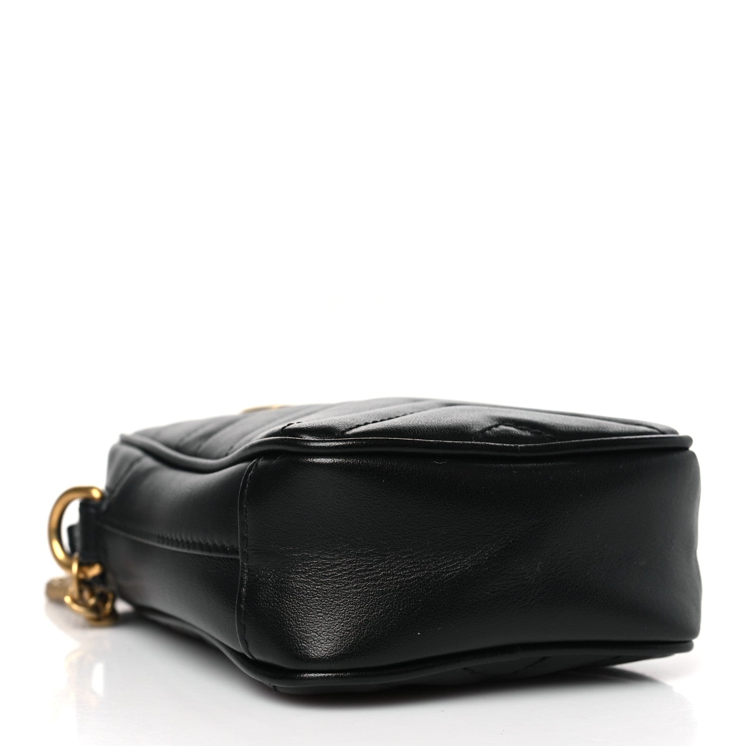 Gucci Calfskin Matelasse Mini GG Marmont Crossbody Bag Black 4 of 9