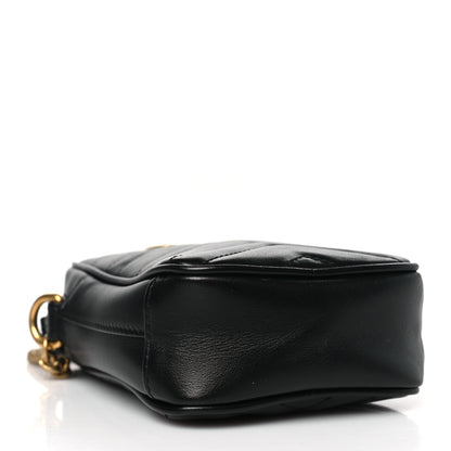 Gucci Calfskin Matelasse Mini GG Marmont Crossbody Bag Black 4 of 9