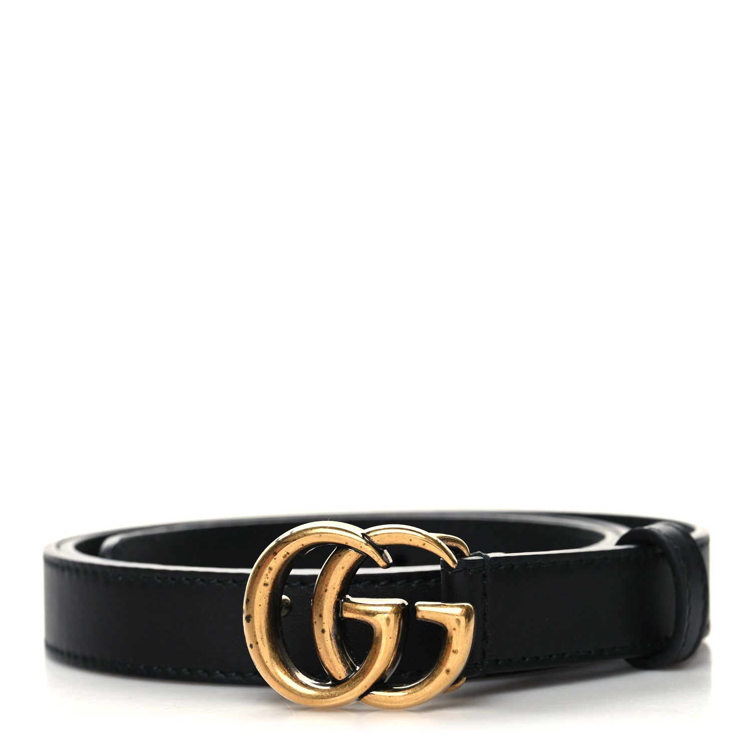 Gucci Calfskin Double G 20mm Belt 85 34 Black 1 of 5