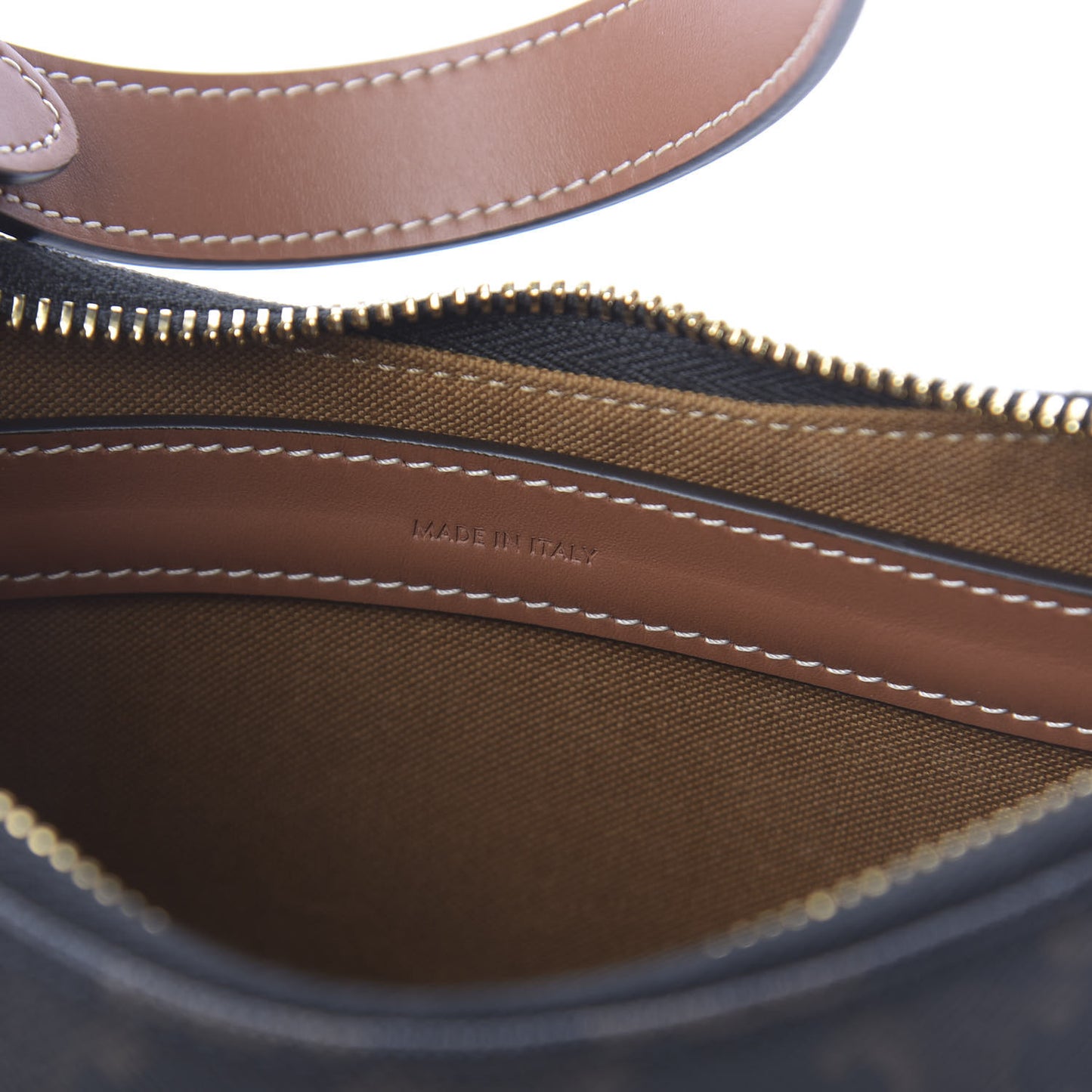 Triomphe Canvas Calfskin Ava Shoulder Bag Tan