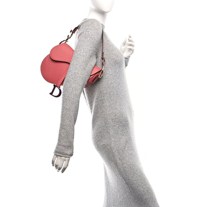 Christian Dior Grained Calfskin Saddle Bag Pink 2 of 10