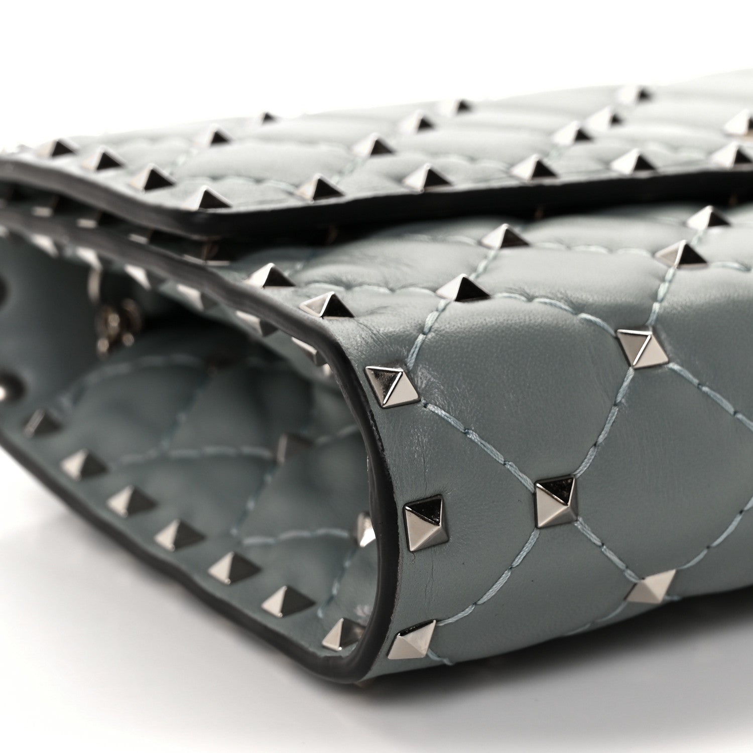 Valentino Garavani Nappa Rockstud Spike Wallet on Chain Nube 7 of 9