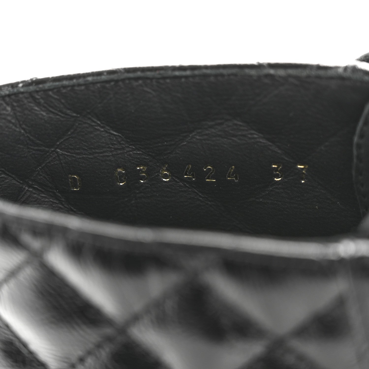 Chanel Shiny Lambskin Quilted Lace Up Combat Boots 37 Black 9 of 11