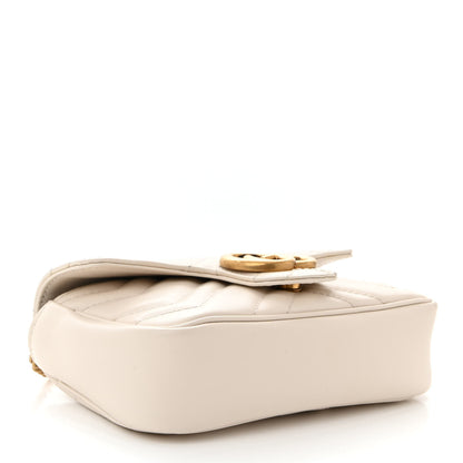 Gucci Calfskin Matelasse Super Mini GG Marmont Shoulder Bag White 4 of 11
