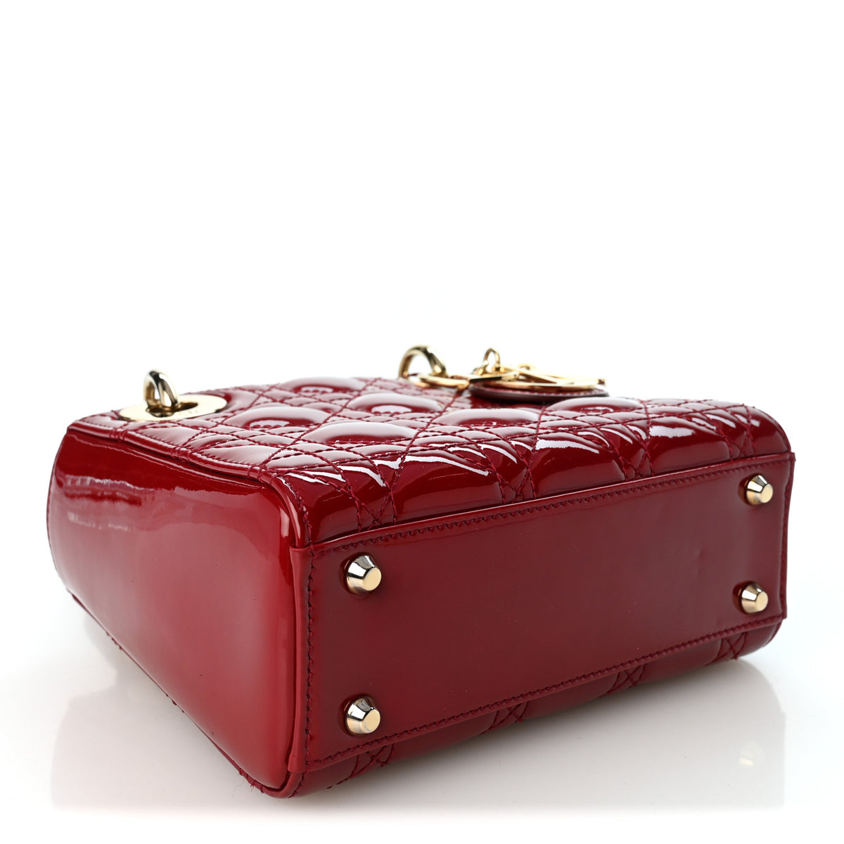 Patent Cannage Mini Lady Dior Red