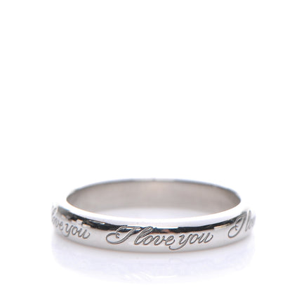 Tiffany Platinum Notes I Love You Narrow Ring 5 3 of 4