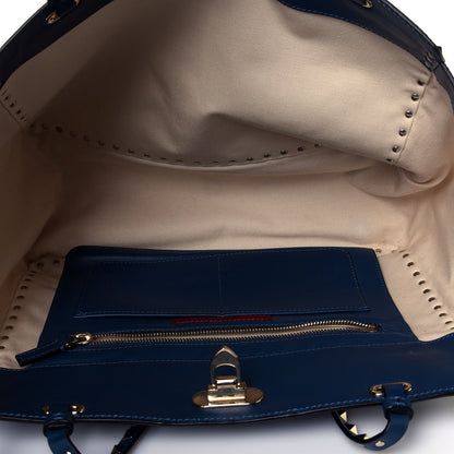 Valentino Garavani Vitello Medium Rockstud Tote Peacock 7 of 18