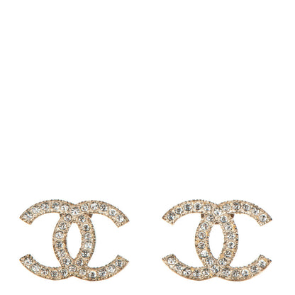 Chanel Crystal CC Earrings Gold 1 of 6