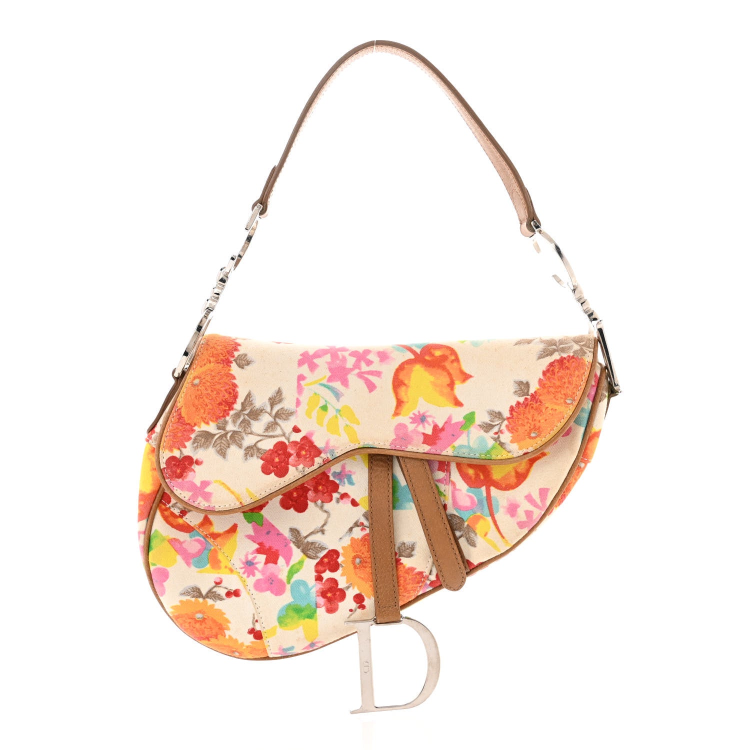 Christian Dior Canvas Floral Saddle Bag Multicolor 1 of 11