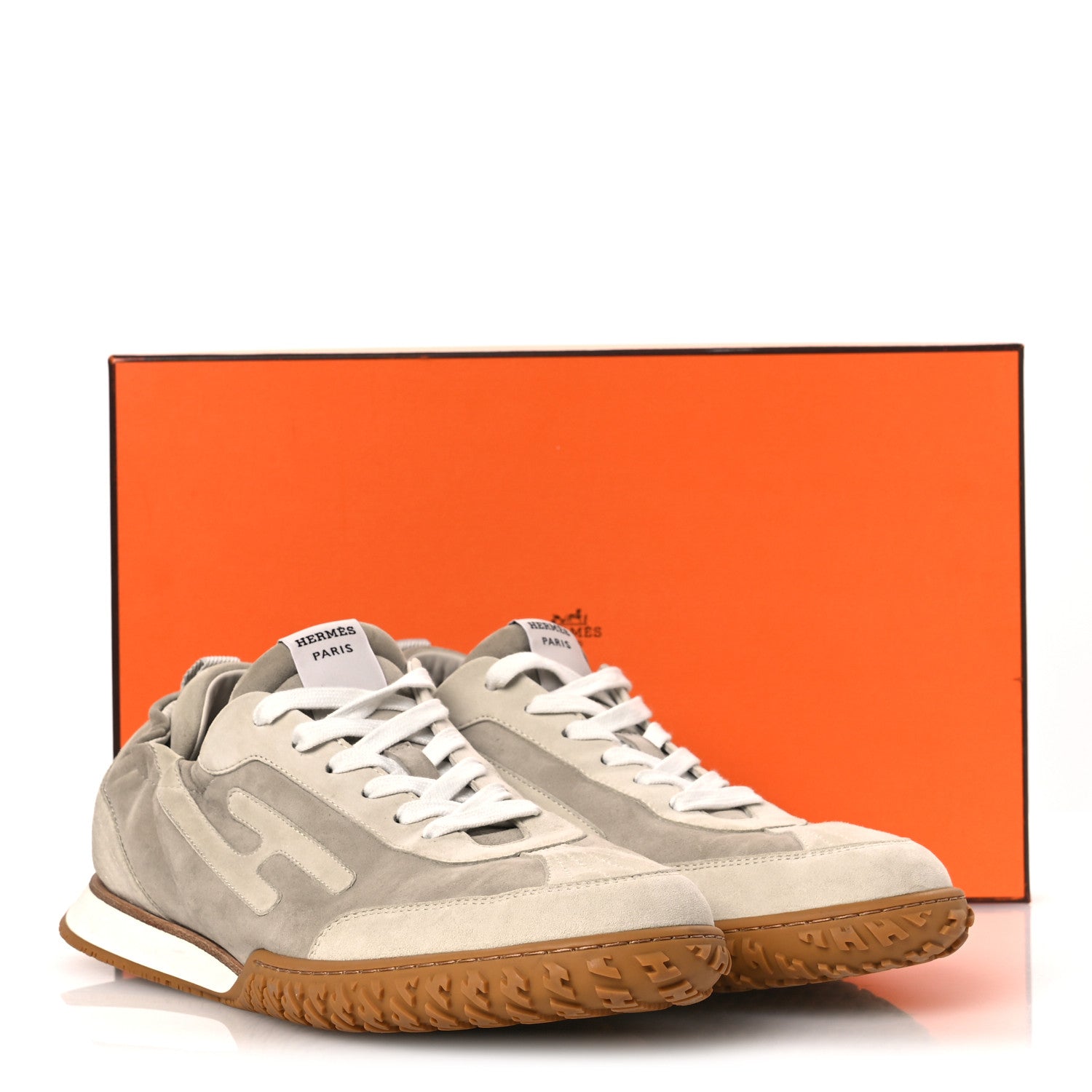 Hermes Suede Goatskin Mens Jet Sneakers 43 Beige Esquisse Glaise 14 of 14