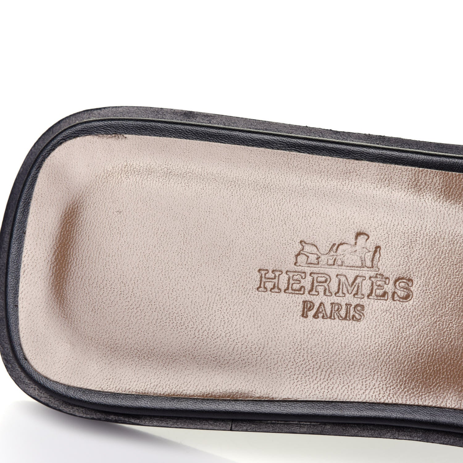 Hermes Box Calfskin Oran Sandals 38.5 Black 8 of 11