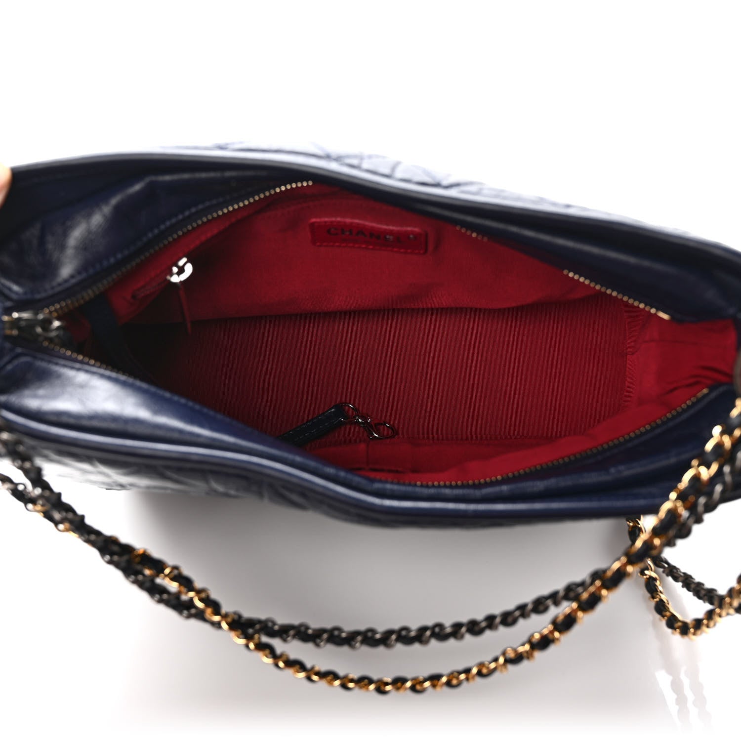 Chanel Aged Calfskin Quilted Medium Gabrielle Hobo Dark Navy Blue 5 of 11