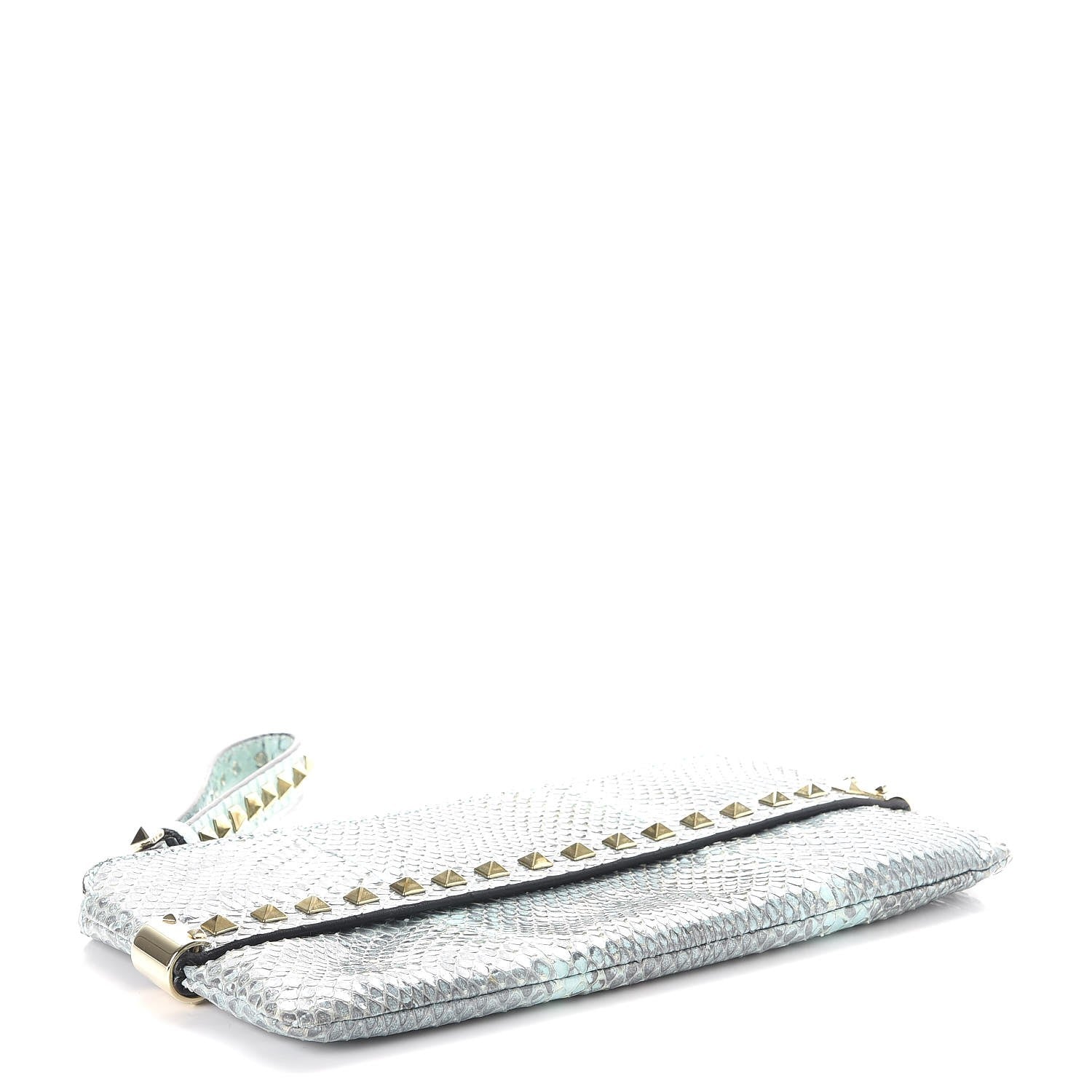Valentino Garavani Python Rockstud Clutch Blue 4 of 8