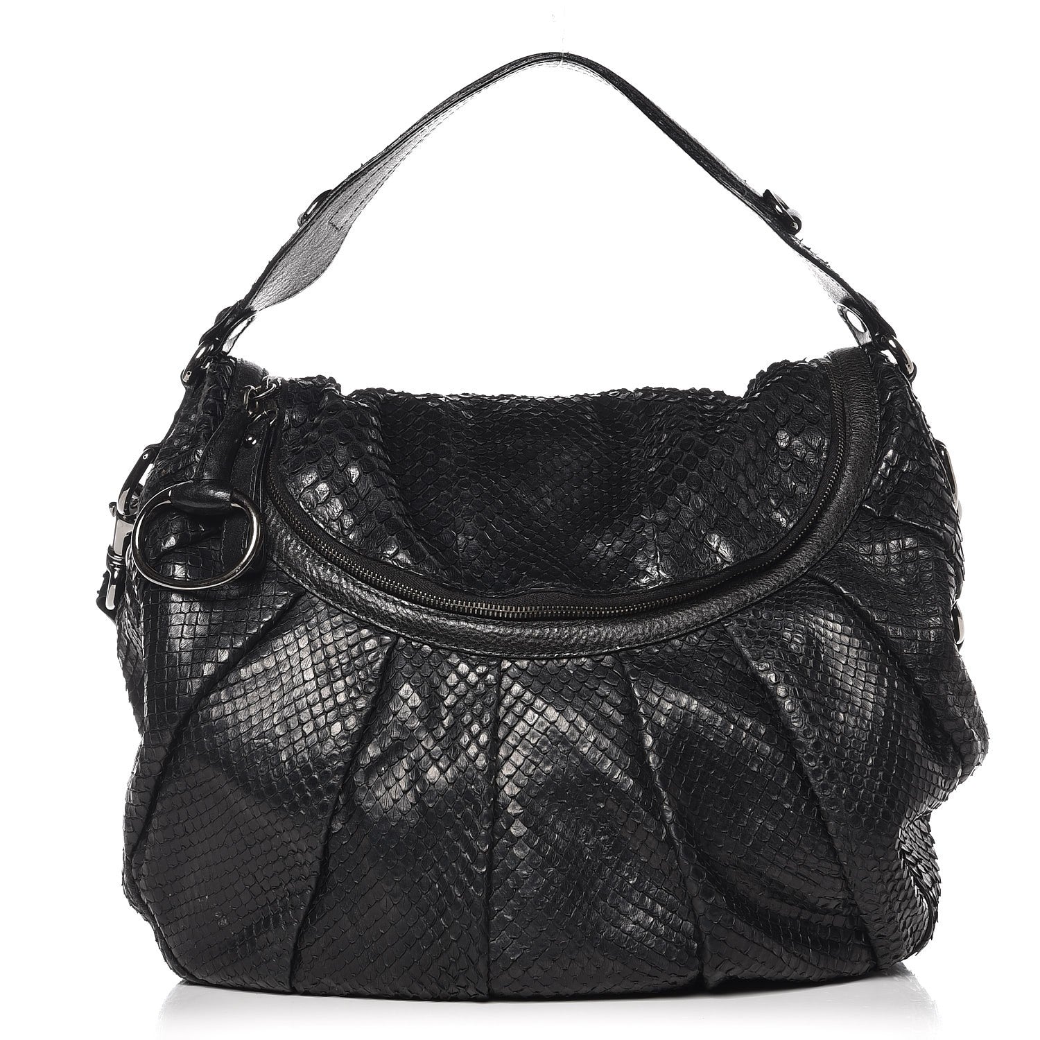 Gucci Python Icon Bit Shoulder Bag Black 266168 – FASHIONPHILE