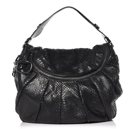 Gucci Python Icon Bit Shoulder Bag Black 1 of 14