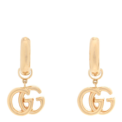 Gucci 18K Yellow Gold Running G Drop Hoop Earrings 1 of 4