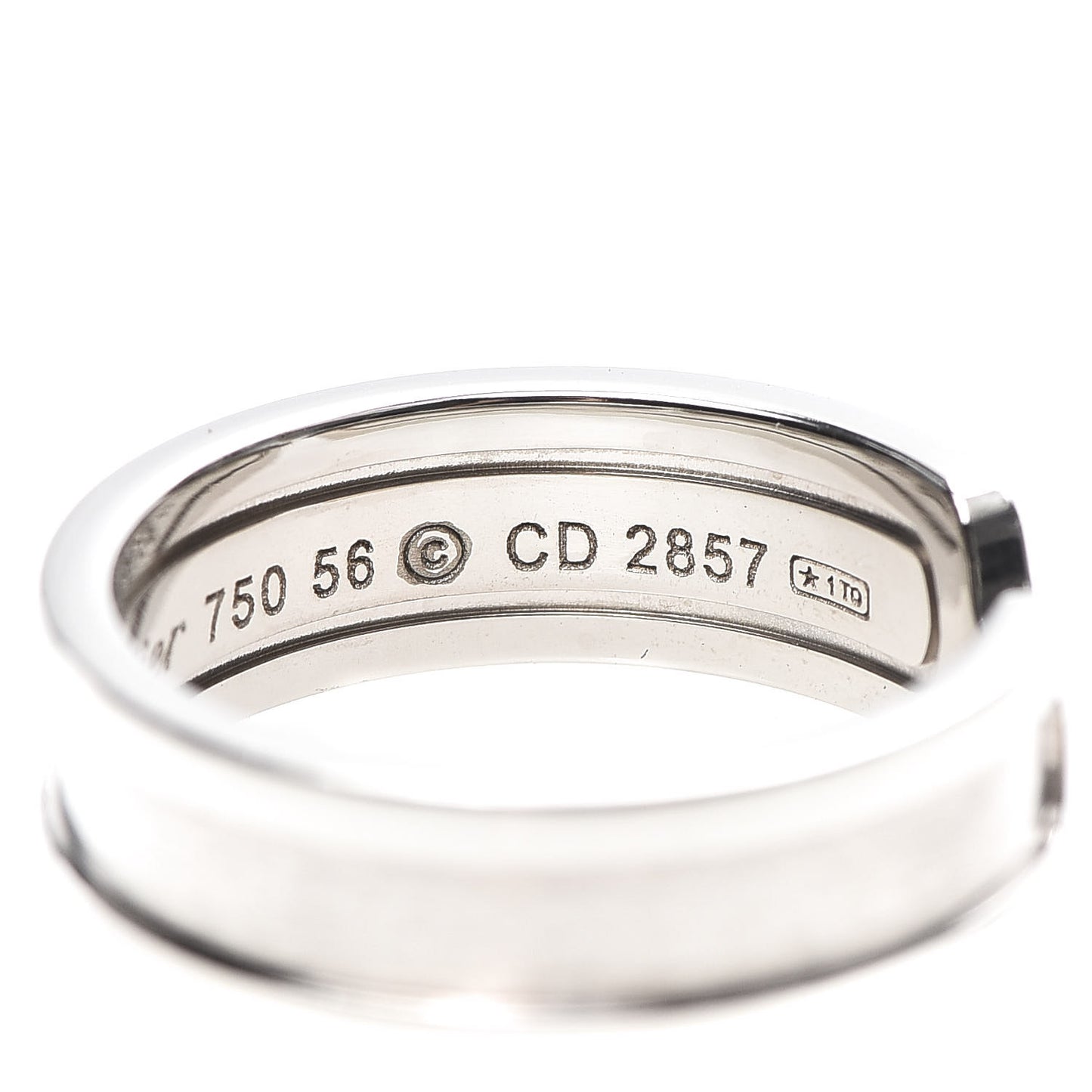 18K White Gold 6.5mm C De Ring 56 7.5