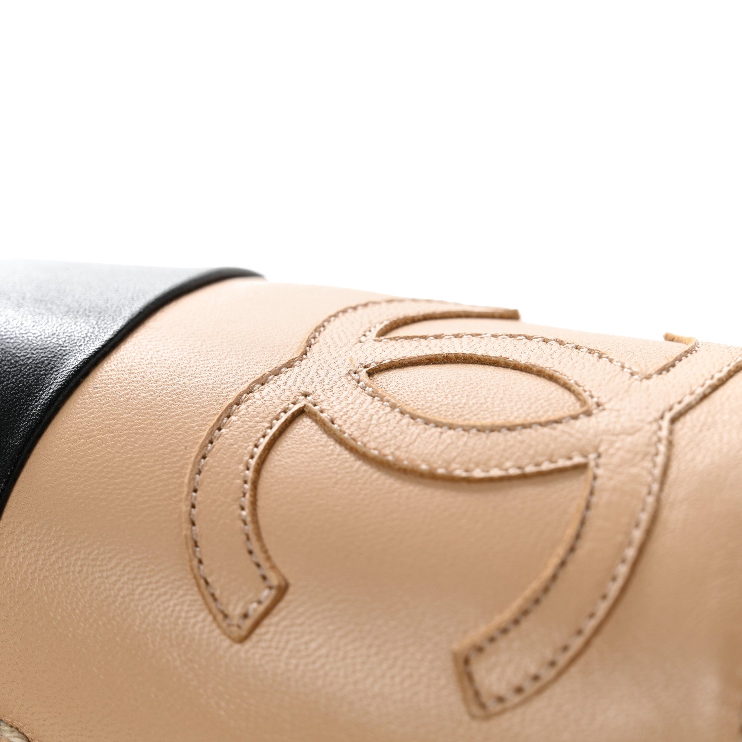 Chanel Lambskin CC Espadrilles 39 Beige Black 11 of 12