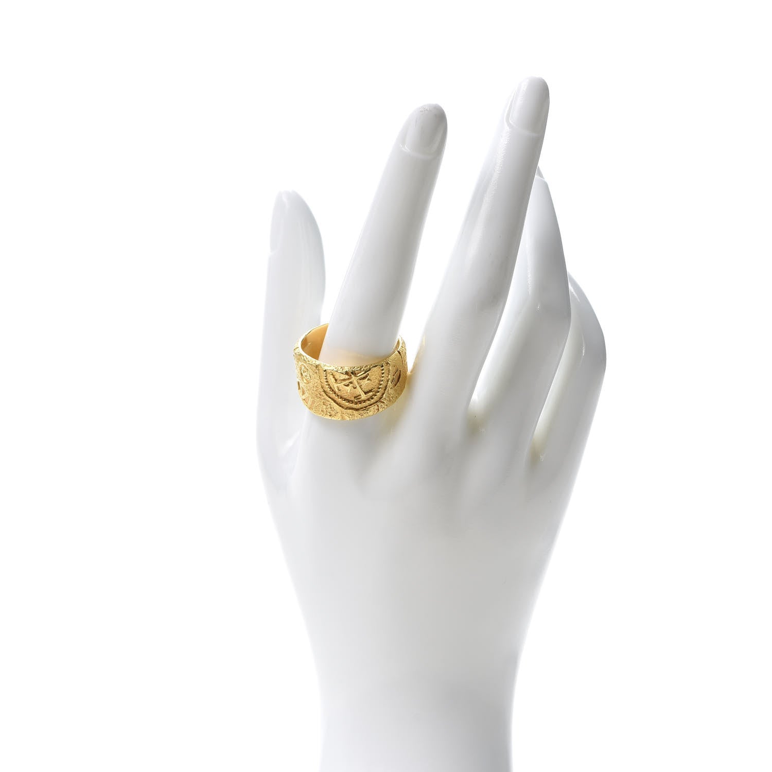 David Yurman 22K Yellow Gold 23.5mm Shipwreck Coin Ring 70 13 2 of 5