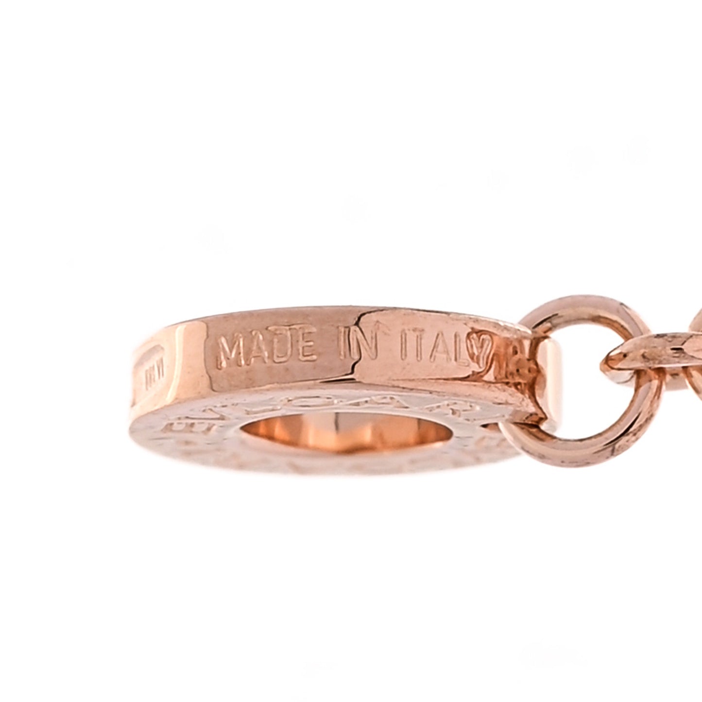18K Rose Gold Diamond BVLGARI BVLGARI Open Work Pendant Necklace