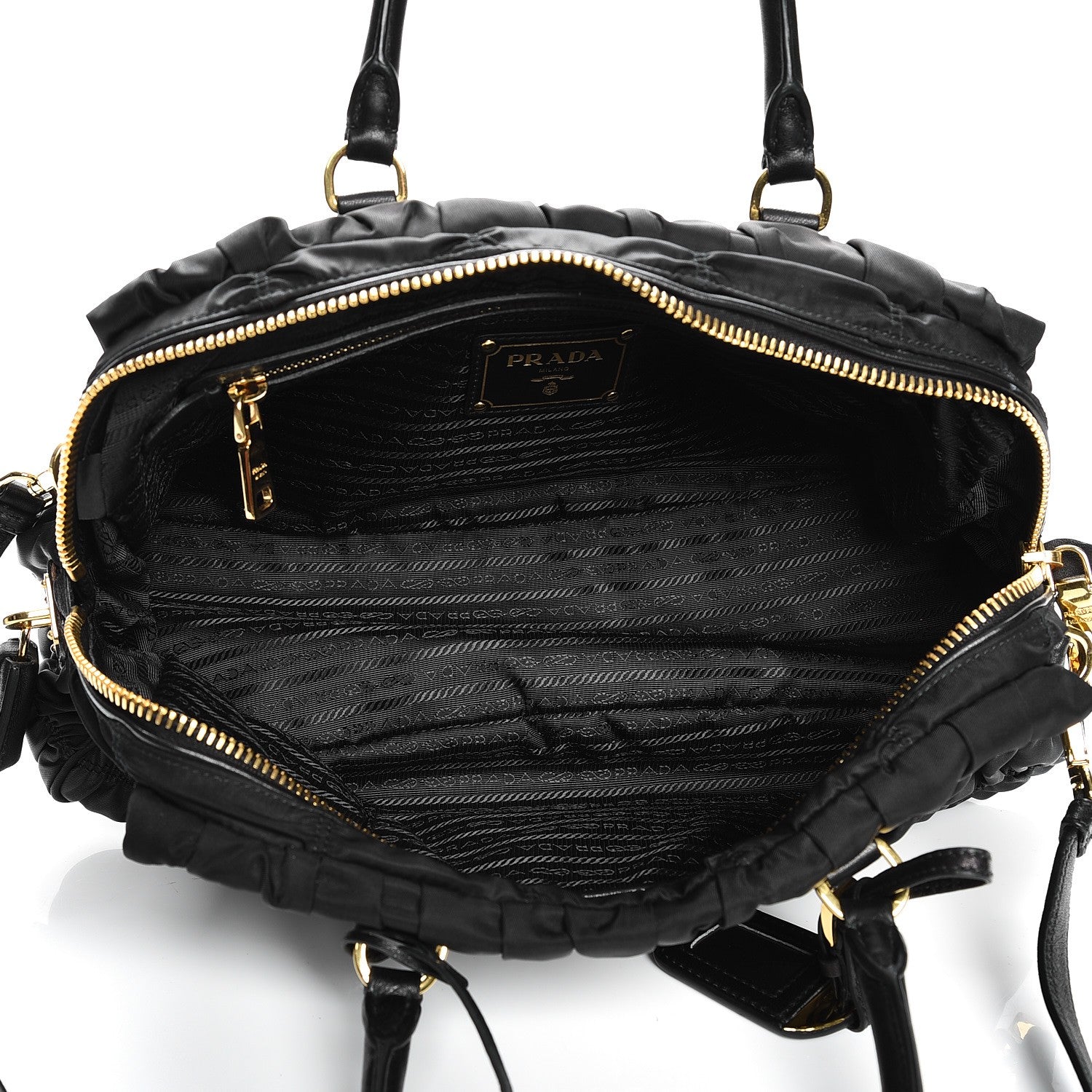 Prada Tessuto Nylon Gaufre Shopping Satchel Black 6 of 10