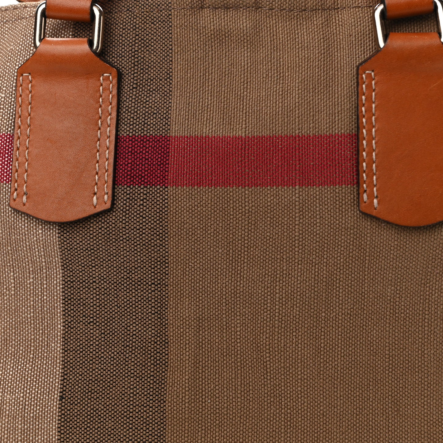 Canvas Mega Check Medium Tottenham Brit Tote Saddle Brown