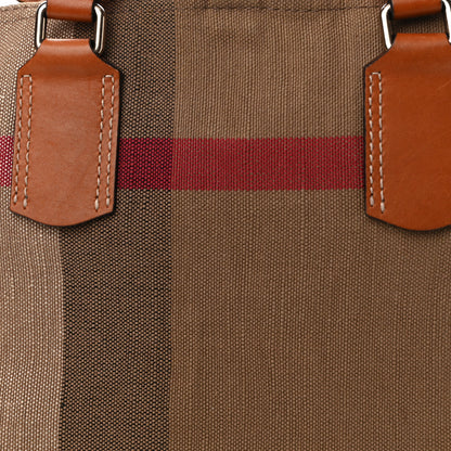 Burberry Canvas Mega Check Medium Tottenham Brit Tote Saddle Brown 9 of 12