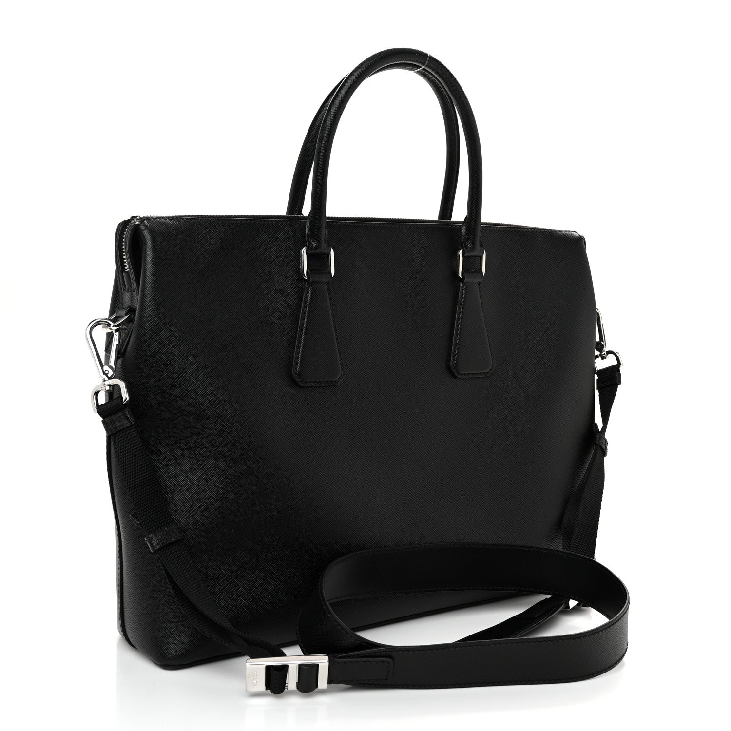 Prada Saffiano Travel Briefcase Black 3 of 11