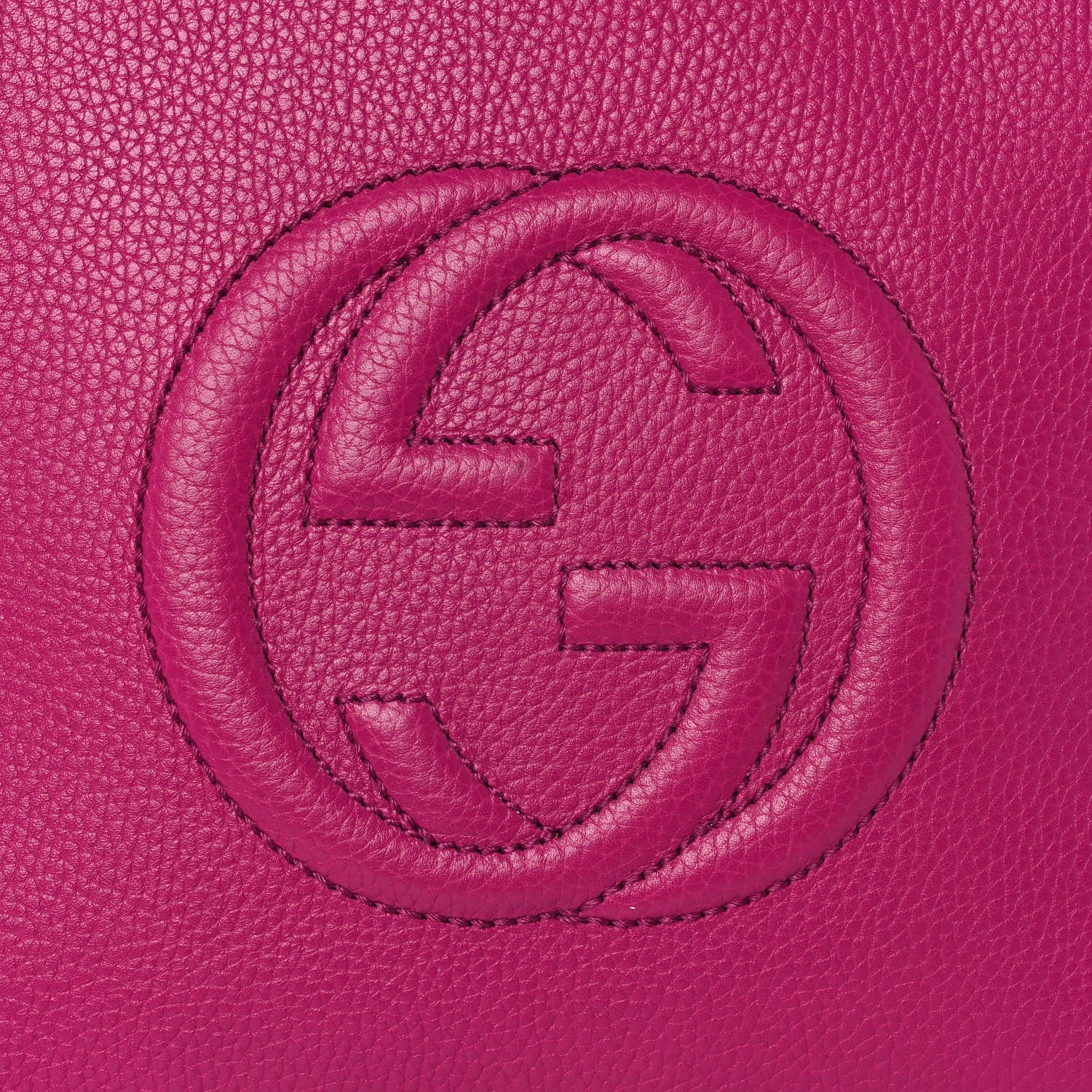 Gucci Pebbled Calfskin Small Soho Top Handle Bag Bright Bougainvillea 9 of 10