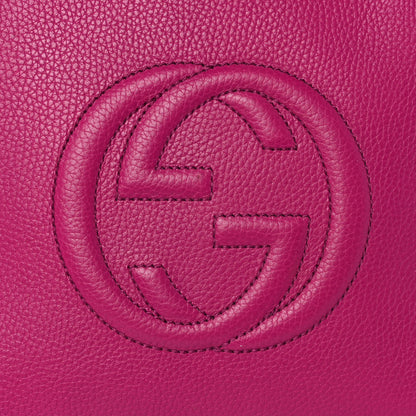 Gucci Pebbled Calfskin Small Soho Top Handle Bag Bright Bougainvillea 9 of 10