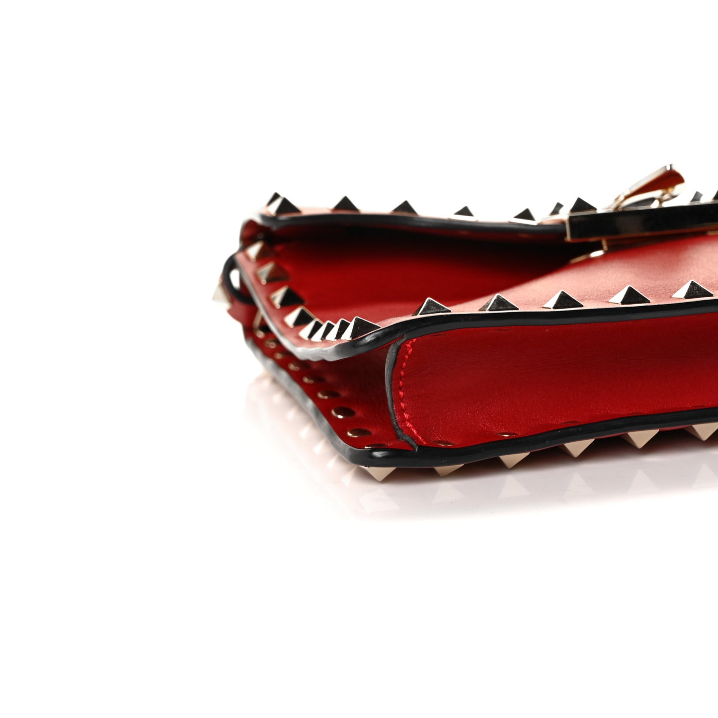 Vitello Rockstud Shoulder Flap Bag Rosso Valentino