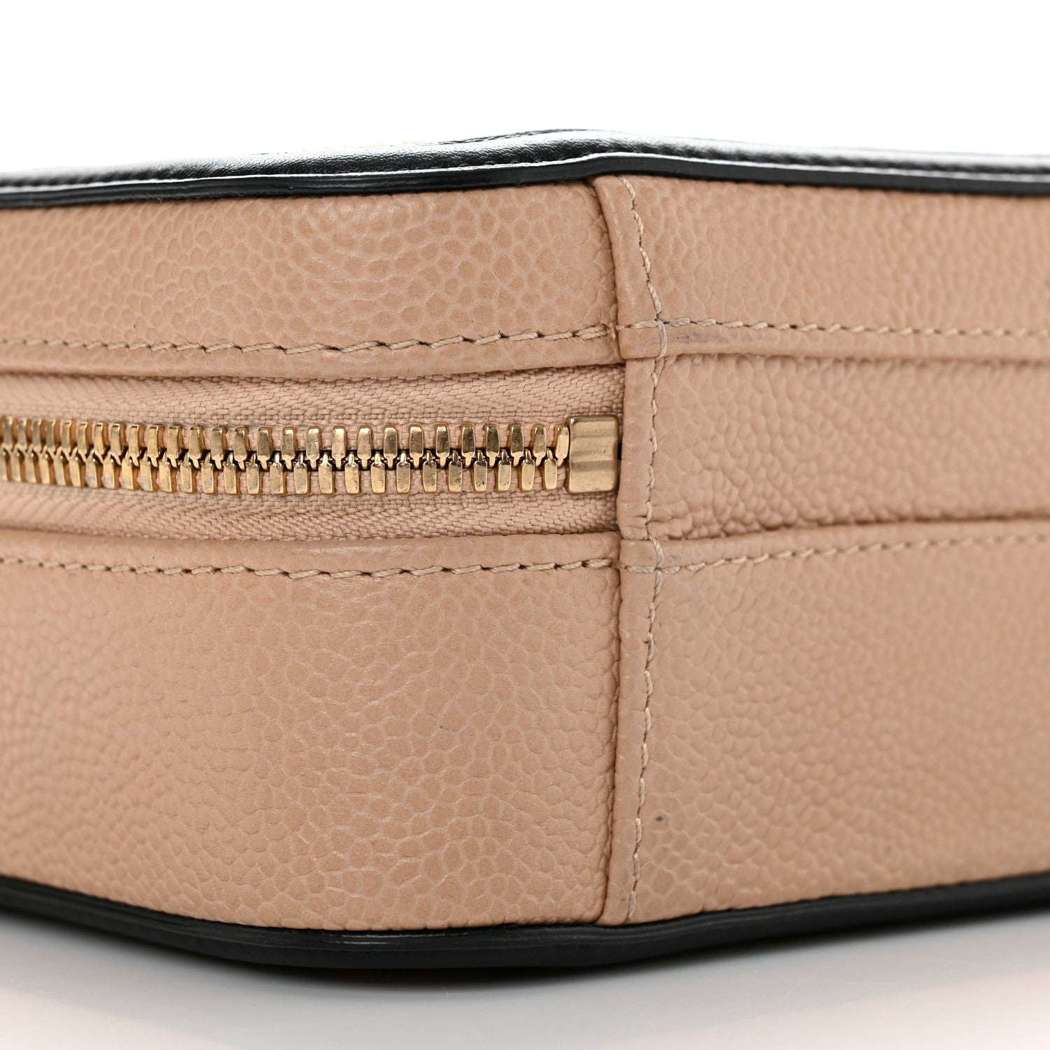 Chanel Caviar Quilted Small CC Filigree Vanity Case Beige Black 9 of 11