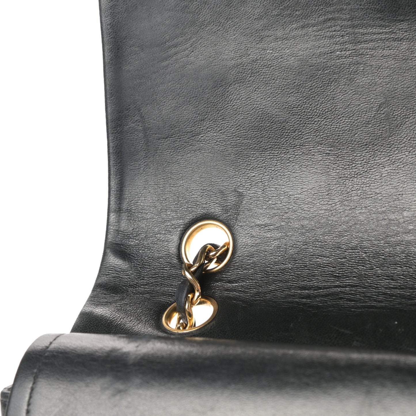 Lambskin Quilted Medium Double Flap Black
