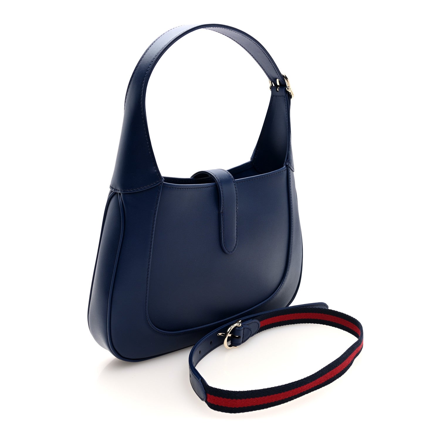 Gucci Sea Calfskin Web Medium Jackie 1961 Hobo Plastic Blue 3 of 9