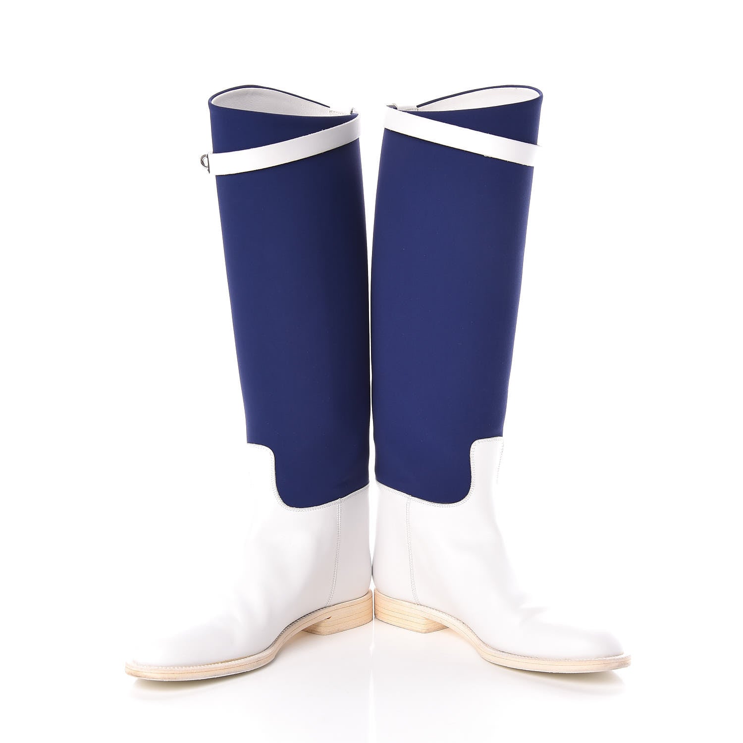 Hermes Toile Calfskin Kelly Jumping Boots 37 5 of 9