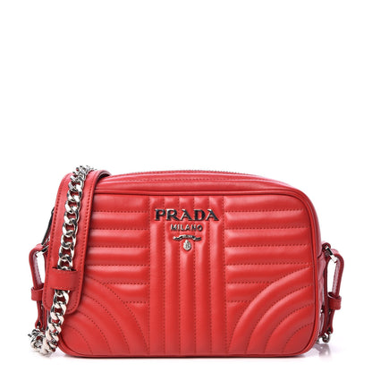 Prada Soft Calfskin Diagramme Crossbody Bag Rosso 1 of 8