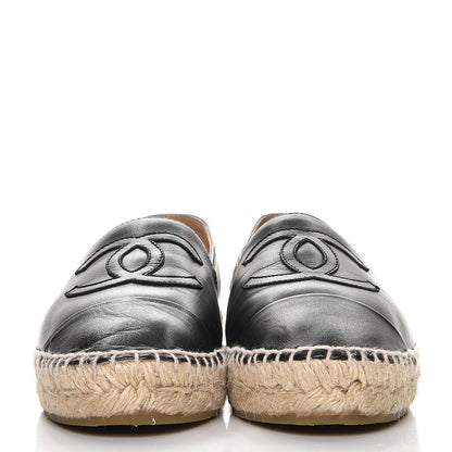 Chanel Lambskin CC Espadrilles 37 Black 3 of 10