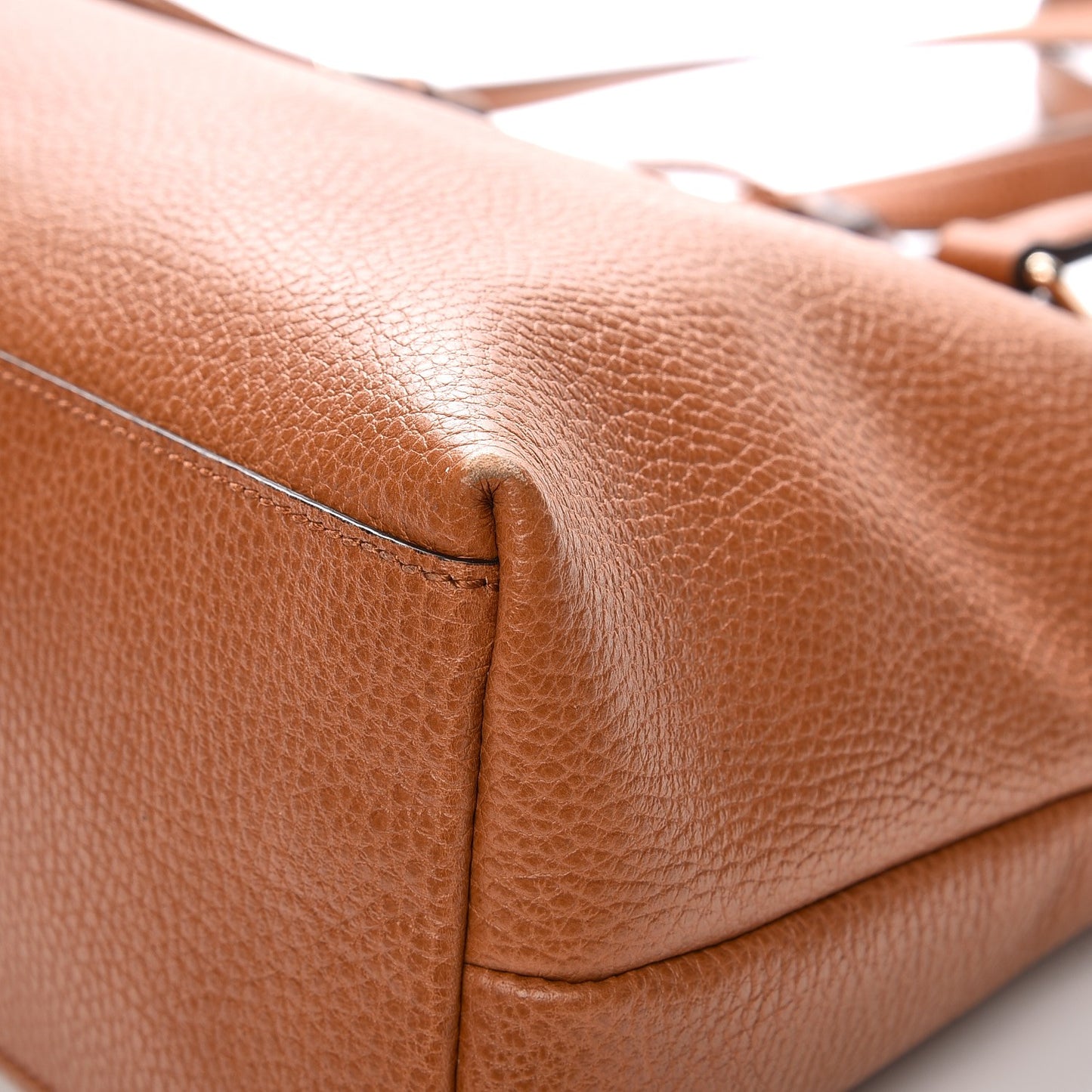 Calfskin Bamboo Tassel Top Handle Tote Brown