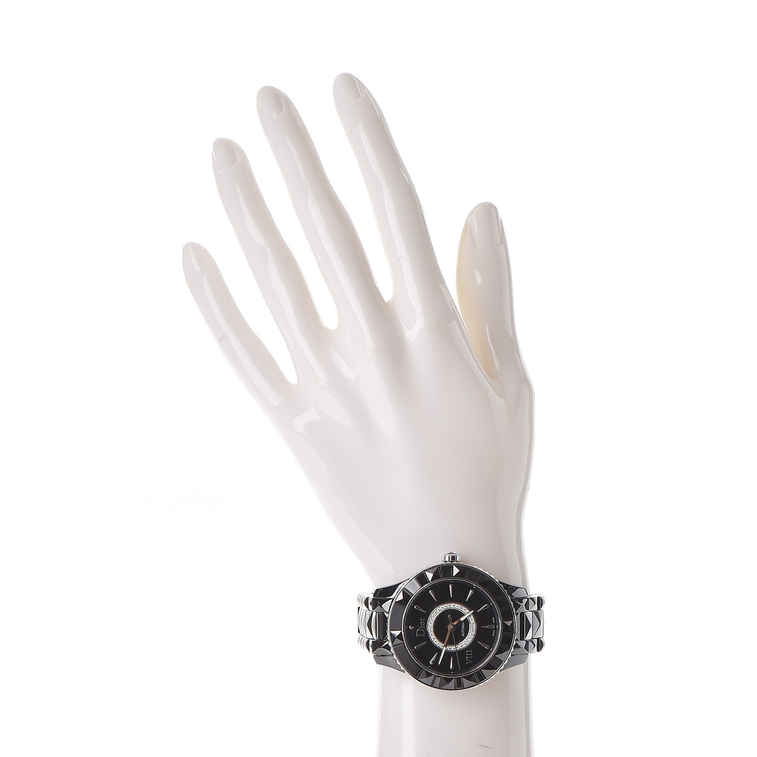 Christian Dior Stainless Steel Ceramic Diamond 38mm Dior VIII Automatic Watch Black 2 of 6